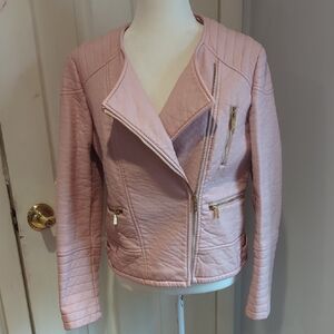 Calvin Klein Light Faux Pink Leather Jacket